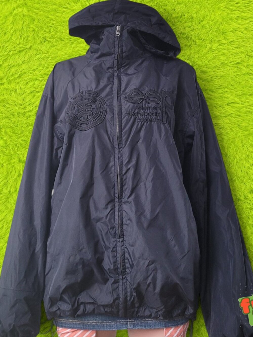 Element Skateboards Black Oversized Tech Gorpcore Windbreaker (L)